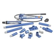 Растяжка гидравлическая, 10 т, набор из 17 предметов, 7 сменных насадок, в пластиковом кейсе на коле