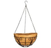 Подвесное кашпо с декором, 30 см, с кокосовой корзиной Palisad