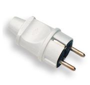 Вилка MAKEL с заземлением белая