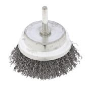 Щетка для дрели, 75 мм, «чашка» со шпилькой, витая проволока Сибртех