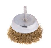 Щетка для дрели, 75 мм, «чашка» со шпилькой, латунированная витая проволока Matrix
