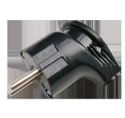 Вилка угловая с заземлением 16А черная 4210 IN HOME