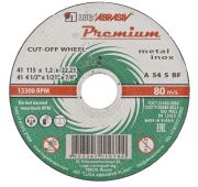 Круг отрезной по металлу и нержавеющей стали, 115 х 1.2 х 22 мм, Премиум «Луга» Россия