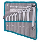 Набор ключей комбинированных 8 шт, 8-19 мм, антислип Stels