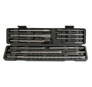 Набор буров по бетону, 5-6 х 110, 8-10-12 х 160, 14-16 х 210, 18 х 300, 20 х 450 мм, зубила, SDS Plu