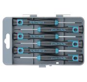 Набор отверток для точной механики, CrMo, двухкомпонентные рукоятки, 6 шт, пластиковый бокс Gross