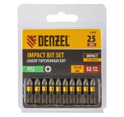 Набор бит торсионных PZ2x25 мм, лазерная обработка шлица, сталь S2, 10 шт.// Denzel