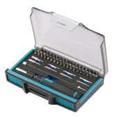 Отвертка с набором бит и торцевых головок для точных работ, гибкий привод., 48 штук, CrMo// Gross