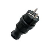 Вилка переносная EKF 2P+E 16А прямая каучуковая