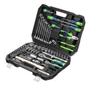 Набор инструментов, 1/2«, 1/4», пластиковый кейс 76 предметов// Сибртех