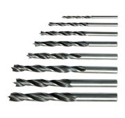 Набор сверл по дереву Sparta 702125 включает 8 сверл диаметром 3-4-5-6-7-8-9-10 мм с цилиндрическим