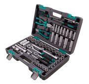 Набор инструментов, 1/2, 1/4, CrV, пластиковый кейс, 69 предметов Stels