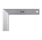 Угольник стальной 250 мм, нержавеющая сталь, градуировка, алюминиевое основание Denzel