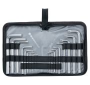 Набор ключей имбусовых HEX-Torx , 18 шт: HEX 1.5-10 мм, T10-T50, CrV, коротких, с сатиновым покрытие