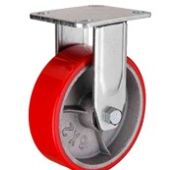 Колесо 580075(30)  большегрузное полиуретан,  неповоротн., крепление- площадка, роликоподшипник.