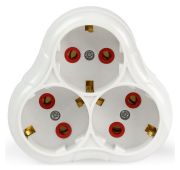 Разветвитель Smartbuy, 3 гнезда с заземлением круглый 16А 250B