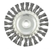 Плоская щетка для УШМ Matrix 74640 диаметром 125 мм, с крученой проволокой 0,5 мм и гайкой М14 испол