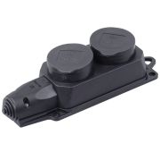 Розетка (колодка) двухместная с защитными крышками Омега IP44 ИЭК