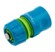 Соединитель пластмассовый, быстросъемный для шланга 1/2, аквастоп, однокомпонентный Palisad Luxe