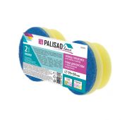 Губки для посуды c тефлоновым покрытием, круглые, d 95 x 50 мм, 2 шт., Home Palisad